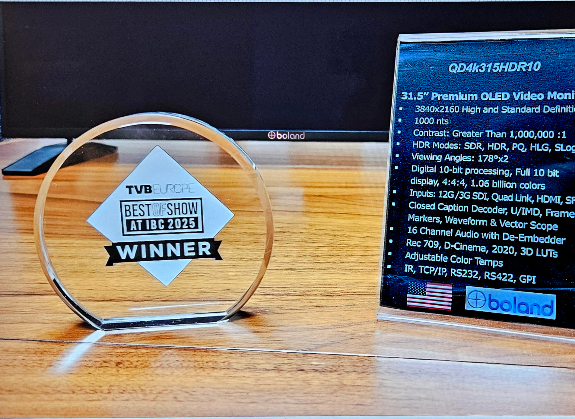 IBC 2025 Best in Show award Boland Communications